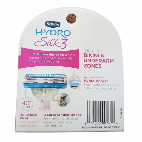 Schick Hydro Silk 3 Razor refill 4 Blades Ideal for Bikini & Underarms New - Picture 3 of 4